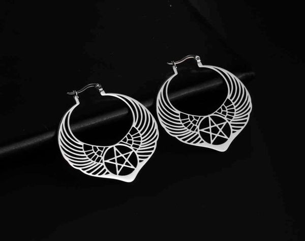 teamer pentagram archangel wings stainless steel hoop earrings for women girls vintage wicca jewelry accessories gifts4959276, Golden
teamer pentagram archangel wings stainless steel hoop earrings for women girls vintage wicca jewelry accessories gifts4959276, Golden