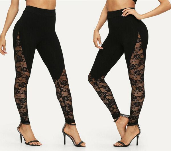 2019 fashion trend women's ladies floral lace side panel cut out black leggings summer skinny long trousers ps size s-xxl1548810
2019 fashion trend women's ladies floral lace side panel cut out black leggings summer skinny long trousers ps size s-xxl1548810