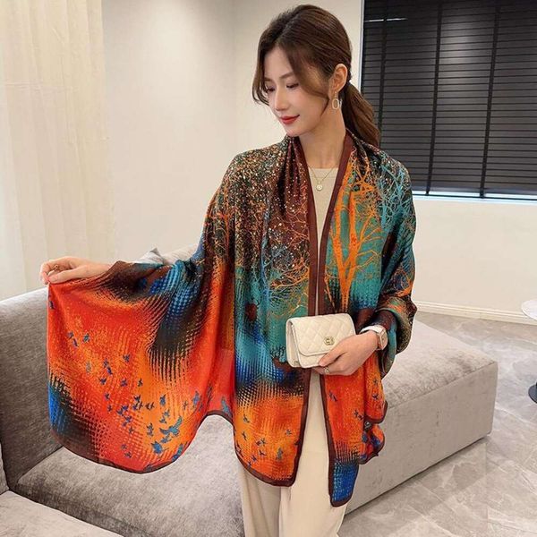 traveling shawl brocade satin scarf womens all matching spring and autumn mothers middle aged long, Blue;gray
traveling shawl brocade satin scarf womens all matching spring and autumn mothers middle aged long, Blue;gray