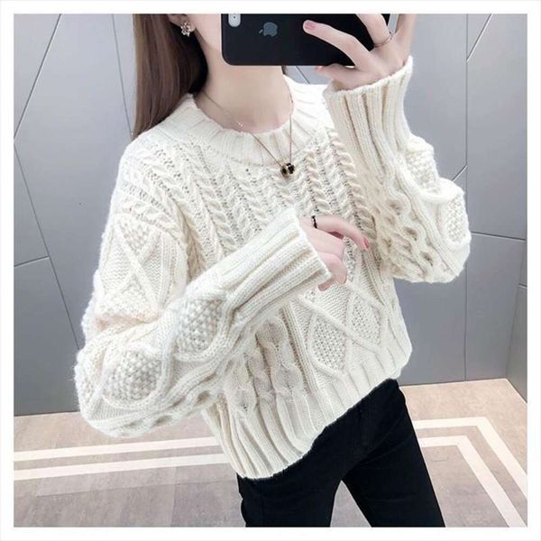 lazy sweater round neck hemp turtleneck for women loose outer wear spring and autumn short base, White;black
lazy sweater round neck hemp turtleneck for women loose outer wear spring and autumn short base, White;black
