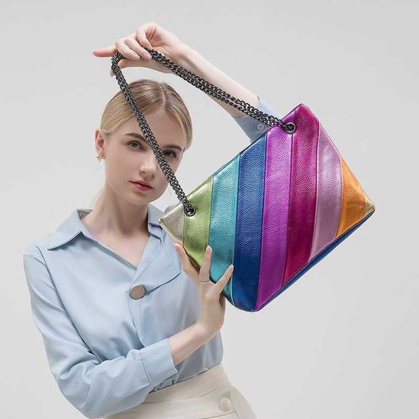 kur womens bag color contrast stitching designer bag chain crossbody bag rainbow handheld shoulder bags high capacity shopping bags 230815
kur womens bag color contrast stitching designer bag chain crossbody bag rainbow handheld shoulder bags high capacity shopping bags 230815