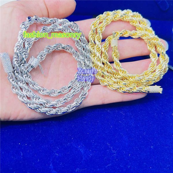 6mm moissanite pass tester gold plated diamond clasp necklace 925 sterling silver rope chain
6mm moissanite pass tester gold plated diamond clasp necklace 925 sterling silver rope chain