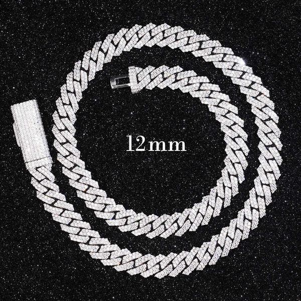 wholale pass diamond tt 12mm wide 5kt cuban link chain necklace with vvs d moissanite, Silver
wholale pass diamond tt 12mm wide 5kt cuban link chain necklace with vvs d moissanite, Silver