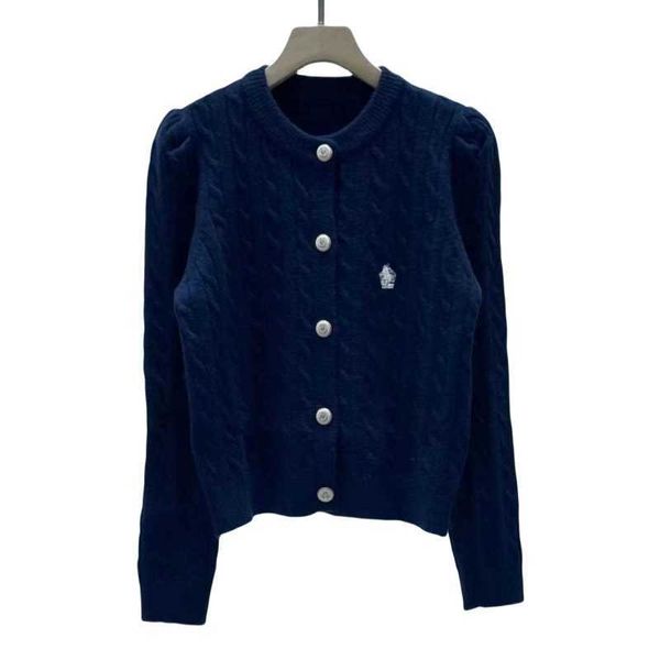 designers ralphs round pony ralph embroidery fried dough twists round neck bubble sleeve knitted cardigan, White;black
designers ralphs round pony ralph embroidery fried dough twists round neck bubble sleeve knitted cardigan, White;black
