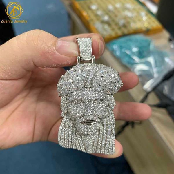 custom religion jewelry chain sier 10k hip hop iced out for men vvs moissanite diamond christ jus head pendant, Silver
custom religion jewelry chain sier 10k hip hop iced out for men vvs moissanite diamond christ jus head pendant, Silver