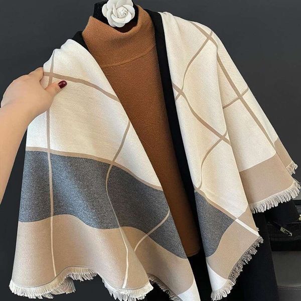 autumn and scarves winter plaid shawl for women korean imitation cashmere high grade scarf dual use versatile, Blue;gray
autumn and scarves winter plaid shawl for women korean imitation cashmere high grade scarf dual use versatile, Blue;gray