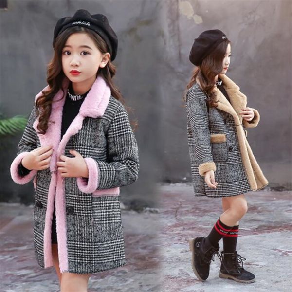 girls' woolen coats in autumn and winter, new woolen coats for children, long and velvet padded winter clothes, Blue;gray
girls' woolen coats in autumn and winter, new woolen coats for children, long and velvet padded winter clothes, Blue;gray