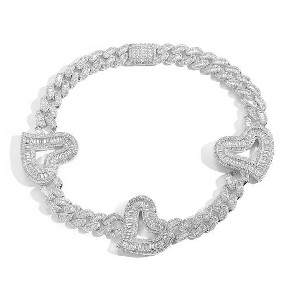 cuban link necklace 16mm baguette cz big heart chain fashion bracelet necklace hip hop women man jewelry, Silver
cuban link necklace 16mm baguette cz big heart chain fashion bracelet necklace hip hop women man jewelry, Silver