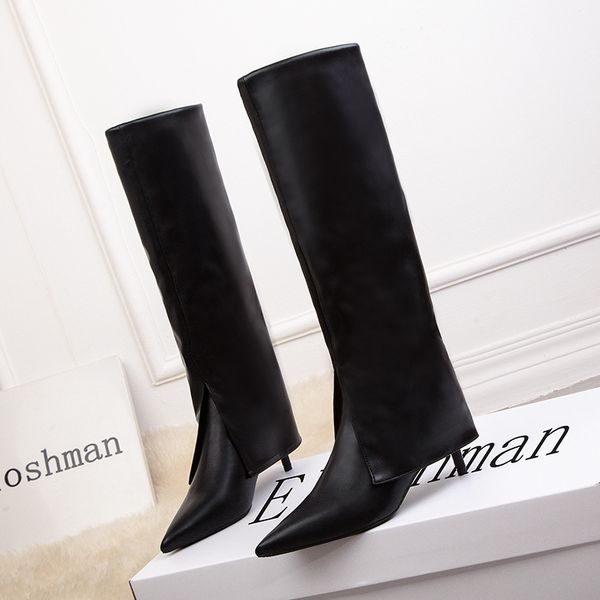 women boots shark zipper knee high pointed toe new style dress shoes thin heel solid leather pant autumn runway 0719, Black
women boots shark zipper knee high pointed toe new style dress shoes thin heel solid leather pant autumn runway 0719, Black