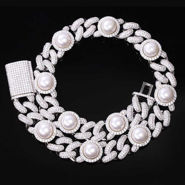 popular pearl and moissanite cuban chain 17mm width 925 sterling sier ice out moissanite cuban link chain hip hop necklace, Silver
popular pearl and moissanite cuban chain 17mm width 925 sterling sier ice out moissanite cuban link chain hip hop necklace, Silver