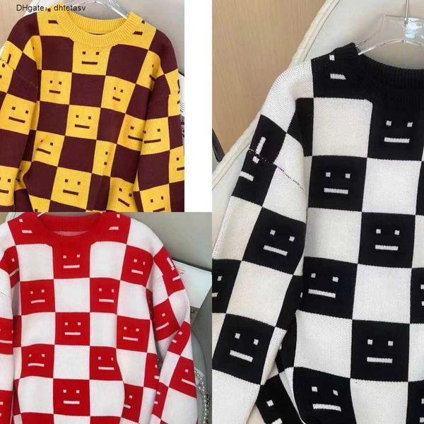 winter new 2023 fashion brand acne square smiling face checkerboard jacquard knitted sweater couple loose fit, White;black
winter new 2023 fashion brand acne square smiling face checkerboard jacquard knitted sweater couple loose fit, White;black