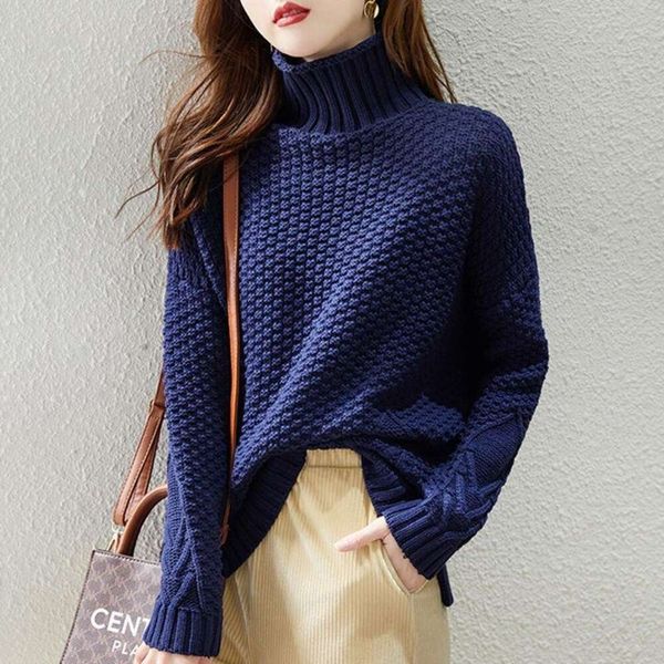 womens sweater autumn and winter style medium long thick high collar loose fashionable base shirt, White;black
womens sweater autumn and winter style medium long thick high collar loose fashionable base shirt, White;black