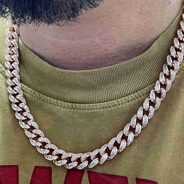 hip hop tennis chain necklace mens iced out baguette vvs diamond cuban chain 12mm sterling sier cuban miami square link chain, Silver
hip hop tennis chain necklace mens iced out baguette vvs diamond cuban chain 12mm sterling sier cuban miami square link chain, Silver