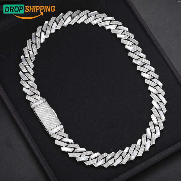 dropshipping rapper's jewelry 18mm pass diamond tter vvs moissanite sier hand set shell iced out cuban link chain necklace, Silver
dropshipping rapper's jewelry 18mm pass diamond tter vvs moissanite sier hand set shell iced out cuban link chain necklace, Silver