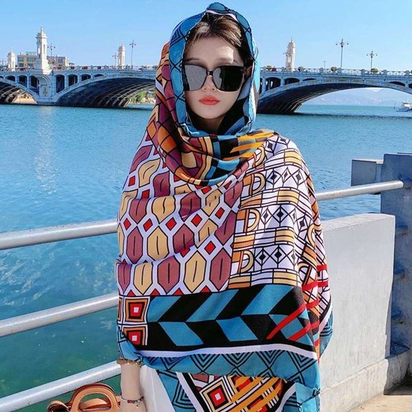 scarf womens ethnic style travel p fashionable print spring and summer seaside dual use shawl, Blue;gray
scarf womens ethnic style travel p fashionable print spring and summer seaside dual use shawl, Blue;gray