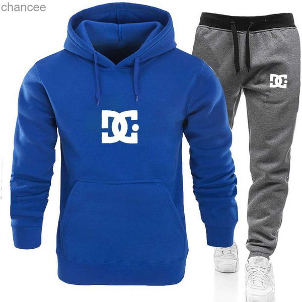 

Mens Hoodies Sweatshirts European and American fashion couple Hoodie suit Men and women Casual wear suit sportswear suit Solid color pullover trousers su LST230902, Blue2