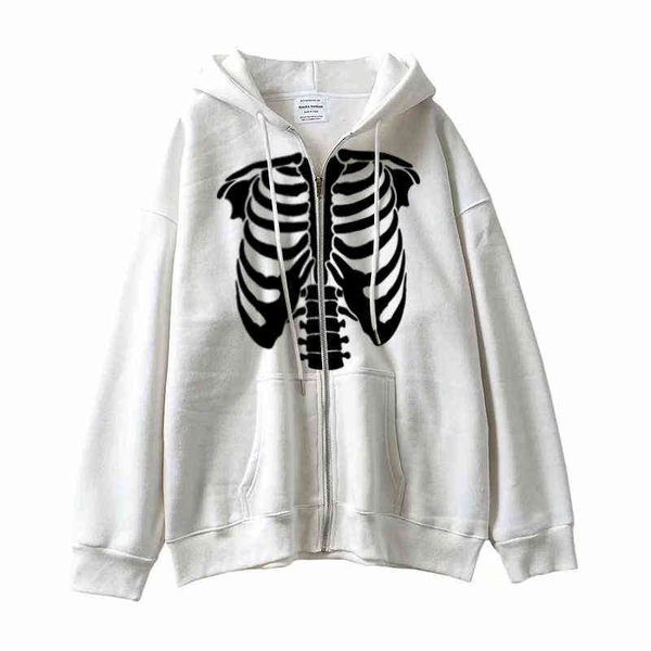 skeleton zipper hoodie men women y2k harajuku long sleeve sweatshirt vintage oversized hooded jackets streetwear gothic pullover, Black;brown
skeleton zipper hoodie men women y2k harajuku long sleeve sweatshirt vintage oversized hooded jackets streetwear gothic pullover, Black;brown