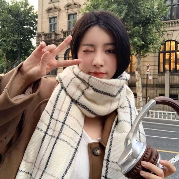 korean scarf ambience womens winter version versatile warmth students plaid thick autumn and shawl, Blue;gray
korean scarf ambience womens winter version versatile warmth students plaid thick autumn and shawl, Blue;gray