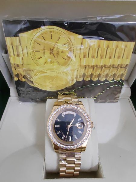 with original box luxury watches 41mm mens 18k rose gold dial bigger diamond automatic fashion brand men's watch wristwatch 202365, Slivery;brown
with original box luxury watches 41mm mens 18k rose gold dial bigger diamond automatic fashion brand men's watch wristwatch 202365, Slivery;brown