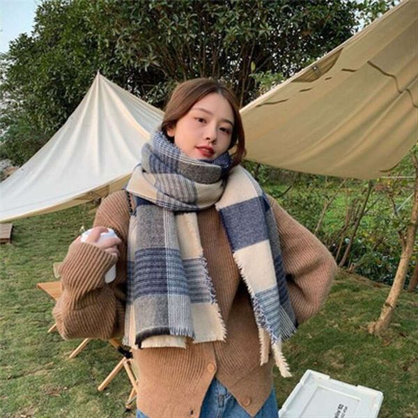 japanese winter versatile blue checkered scarf womens shawl dual use british classic imitation cashmere large warm, Blue;gray
japanese winter versatile blue checkered scarf womens shawl dual use british classic imitation cashmere large warm, Blue;gray