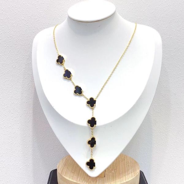 long tassel flower designer necklace female temperament high-grade delicate hanging neck double-sided clover jewelry collarbone chain, Silver
long tassel flower designer necklace female temperament high-grade delicate hanging neck double-sided clover jewelry collarbone chain, Silver