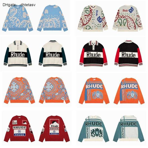 2023 new rhude autumn and winter color matching design fashion brand round neck american loose pullover casual versatile sweater, White;black
2023 new rhude autumn and winter color matching design fashion brand round neck american loose pullover casual versatile sweater, White;black