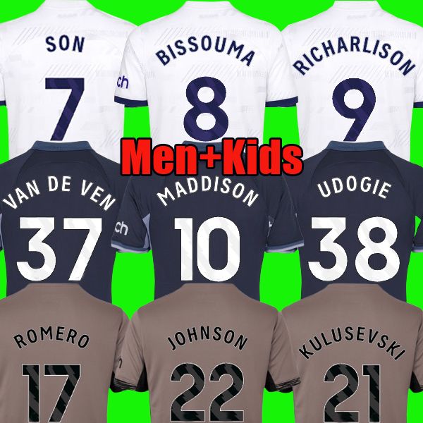 maddison son 23 24 soccer jerseys kulusevski richarlison kulusevski 2023 2024 romero van de ven bissouma johnson tottenham football kit shir, Black;yellow
maddison son 23 24 soccer jerseys kulusevski richarlison kulusevski 2023 2024 romero van de ven bissouma johnson tottenham football kit shir, Black;yellow