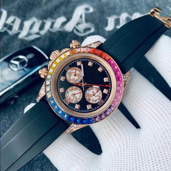 rainbow sapphire wristwatches mechanical diamond movement watches rubber/steel 40mm automatic luxe men's waterproof watch montre d xjjo, Slivery;brown
rainbow sapphire wristwatches mechanical diamond movement watches rubber/steel 40mm automatic luxe men's waterproof watch montre d xjjo, Slivery;brown