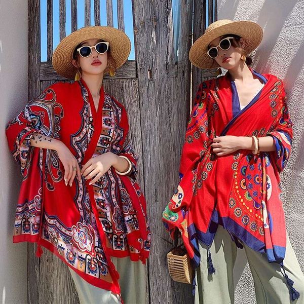 autumn shawl scarves red cashew flower outdoor travel sunblock ladies scarf, Blue;gray
autumn shawl scarves red cashew flower outdoor travel sunblock ladies scarf, Blue;gray