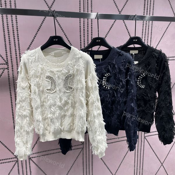 womens sweater knit sweater embroidered rhinestone fringe long sleeve loose sweater casual fashion jumper, White
womens sweater knit sweater embroidered rhinestone fringe long sleeve loose sweater casual fashion jumper, White