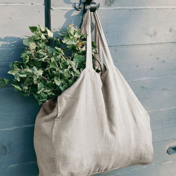 shopping bags casual linen women tote bag foldable reusable sundries large handbags female travel beach shoulder 230901
shopping bags casual linen women tote bag foldable reusable sundries large handbags female travel beach shoulder 230901