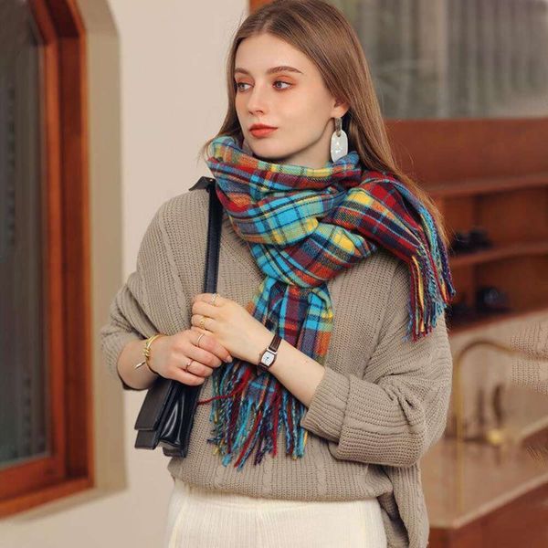 gorgeous colorful plaid imitation cashmere scarf for women winter style street tassel medium long shawl trend, Blue;gray
gorgeous colorful plaid imitation cashmere scarf for women winter style street tassel medium long shawl trend, Blue;gray