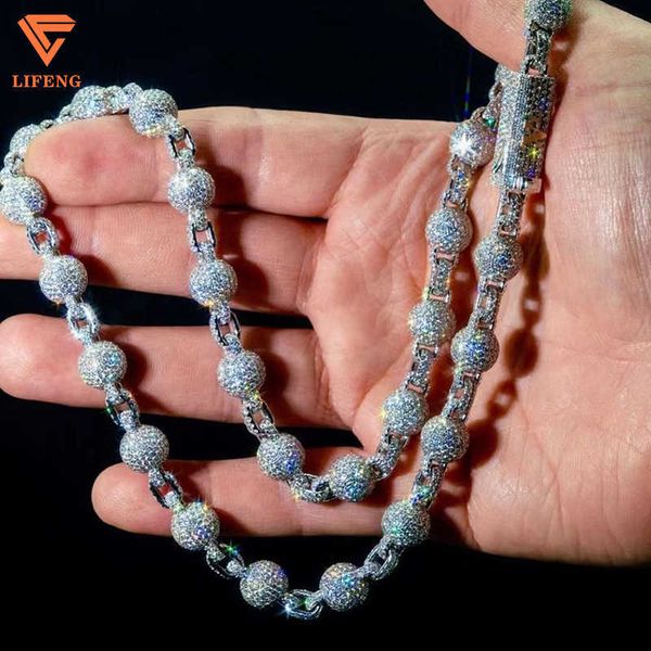 hip hop bling jewelry iced out hight quality iced out moissanite 925 sterling sier round ball chain necklace, Silver
hip hop bling jewelry iced out hight quality iced out moissanite 925 sterling sier round ball chain necklace, Silver