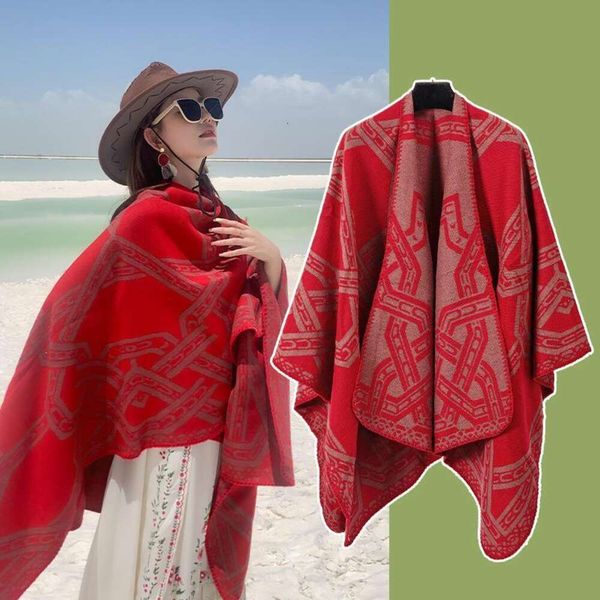 retro ethnic style neckerchief shawl womens autumn and winter split warm imitation cashmere scarf travel p, Blue;gray
retro ethnic style neckerchief shawl womens autumn and winter split warm imitation cashmere scarf travel p, Blue;gray