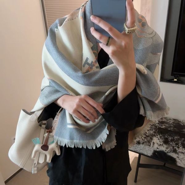 140x140 large square towel fashion scarves wraps women designer warm winter pashmina thickening with tag, Blue;gray
140x140 large square towel fashion scarves wraps women designer warm winter pashmina thickening with tag, Blue;gray