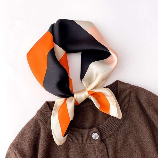 orange silk scarf small womens winter fashion warm decoration, Blue;gray 
orange silk scarf small womens winter fashion warm decoration, Blue;gray