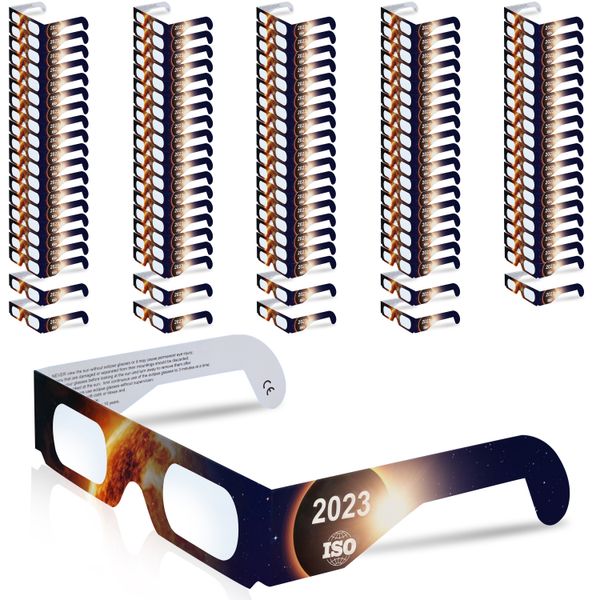 100 pcs solar eclipse glasses by nasa approved factory ce and iso certified for optical quality providing safe sun viewing during solar ecli, White;black
100 pcs solar eclipse glasses by nasa approved factory ce and iso certified for optical quality providing safe sun viewing during solar ecli, White;black