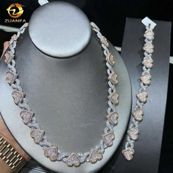 custom iced out jewelry 925 cuban link chain hip hop moissanite love heart cuban link necklace bracelet, Silver
custom iced out jewelry 925 cuban link chain hip hop moissanite love heart cuban link necklace bracelet, Silver