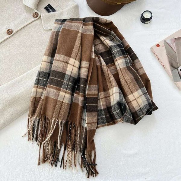 coffee colored korean plaid scarf for women in autumn and winter double sided imitation cashmere tassel shawl warm, Blue;gray
coffee colored korean plaid scarf for women in autumn and winter double sided imitation cashmere tassel shawl warm, Blue;gray