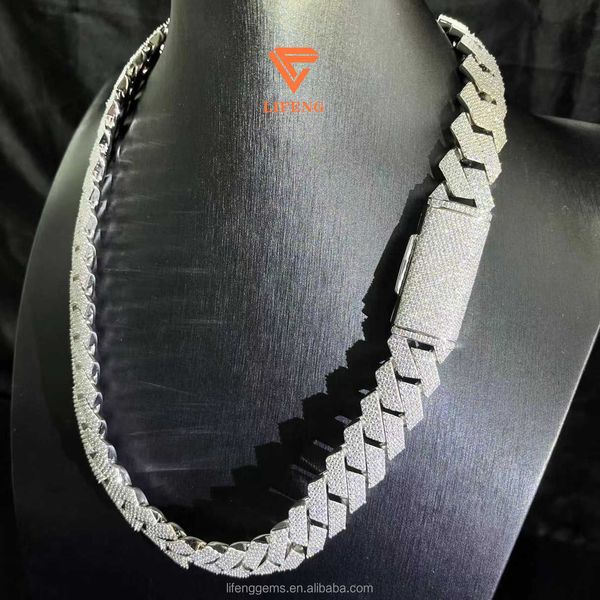 new dign hip hop bling jewelry miami luxury necklace iced out d vvs1 moissanite diamond sier 925 cuban link chain, Silver
new dign hip hop bling jewelry miami luxury necklace iced out d vvs1 moissanite diamond sier 925 cuban link chain, Silver