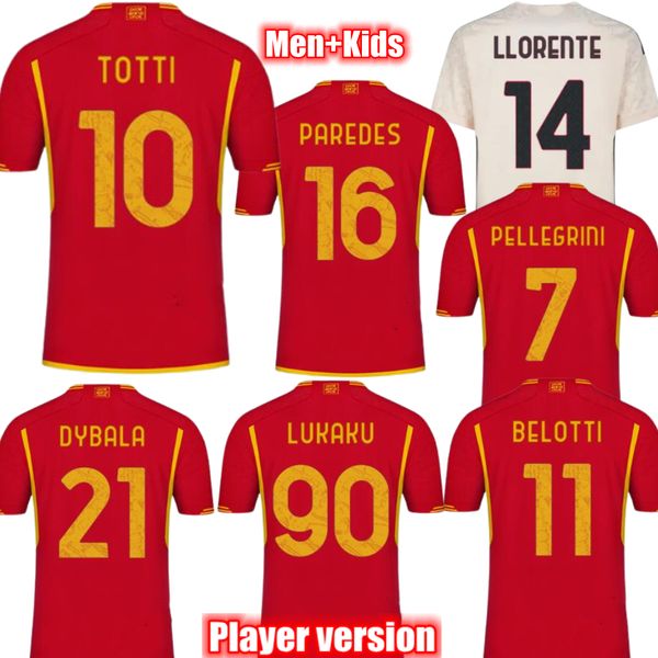 4xl totti paredes soccer jerseys 23 24 dybala lukaku belotti home away football shirt player version pellegrini men kids kit sets, Black;yellow
4xl totti paredes soccer jerseys 23 24 dybala lukaku belotti home away football shirt player version pellegrini men kids kit sets, Black;yellow
