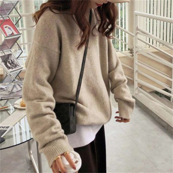 womens clothing autumn sweaters and winter style with a lazy wind pure color pullover sweater loose round neck, White;black
womens clothing autumn sweaters and winter style with a lazy wind pure color pullover sweater loose round neck, White;black