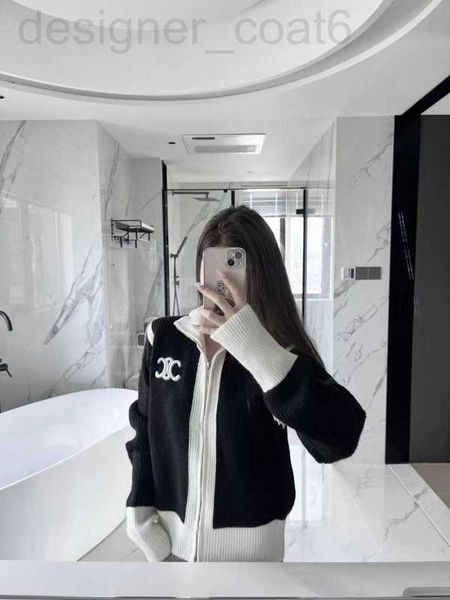 womens knits & tees designer 2022 new ce arc embroidery wool knitted cardigan black and white classic contrast zipper sweater coat
womens knits & tees designer 2022 new ce arc embroidery wool knitted cardigan black and white classic contrast zipper sweater coat