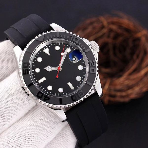 men's fashion watch 40mm automatic mechanical black dial rotatable bezel master rubber strap men's watch, Slivery;brown
men's fashion watch 40mm automatic mechanical black dial rotatable bezel master rubber strap men's watch, Slivery;brown