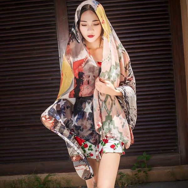 spring and summer scarf shawl cotton linen womens handmade hanging beard print ethnic style travel, Blue;gray
spring and summer scarf shawl cotton linen womens handmade hanging beard print ethnic style travel, Blue;gray