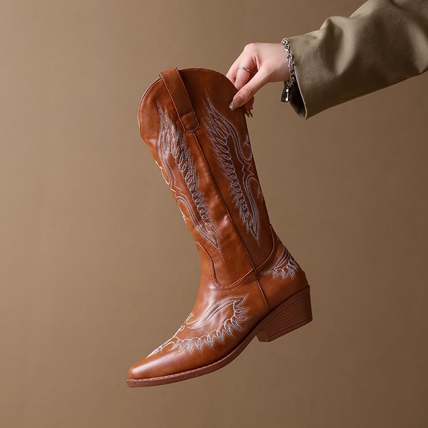 brown western cowboy cowgirl western boots woman embroidery long boots slip-on fashion ladies chunky heel pointed toe boot for girls party s, Black
brown western cowboy cowgirl western boots woman embroidery long boots slip-on fashion ladies chunky heel pointed toe boot for girls party s, Black