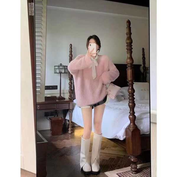 imitation mink velvet v neck sweater for women autumn and winter style lazy loose design thickened outer wear, White;black
imitation mink velvet v neck sweater for women autumn and winter style lazy loose design thickened outer wear, White;black