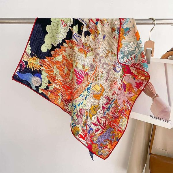 style double sided silk wool scarf animal castle two color printed autumn and winter mulberry, Blue;gray
style double sided silk wool scarf animal castle two color printed autumn and winter mulberry, Blue;gray