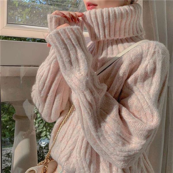add velvet not gentle wind turtleneck sweater for women style lazy autumn and winter thick loose, White;black
add velvet not gentle wind turtleneck sweater for women style lazy autumn and winter thick loose, White;black