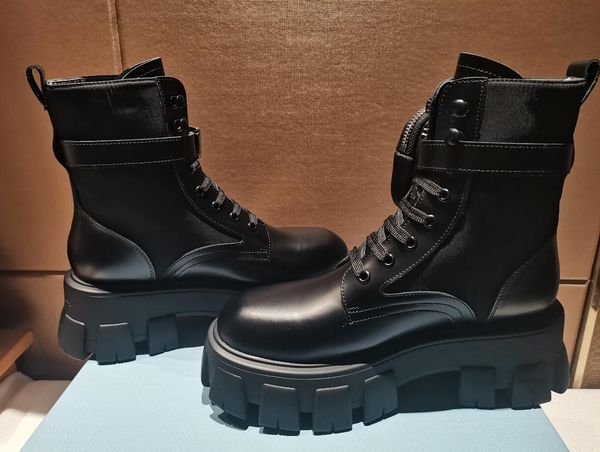 realfine888 5a boots spr5745330 monolith leather re-nylon pouch ankle boot desinger shoes for women with box size 35-46, Black
realfine888 5a boots spr5745330 monolith leather re-nylon pouch ankle boot desinger shoes for women with box size 35-46, Black